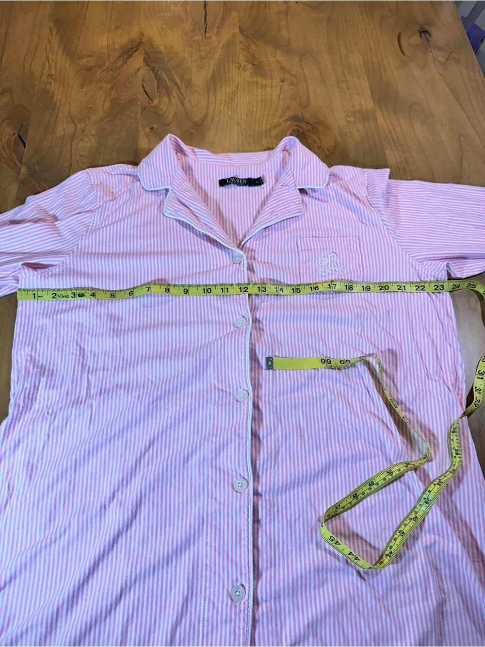 Lauren Ralph Lauren Pink Stripe Cotton Sleepshirt Nightshirt Pajama XL - Picture 4 of 10